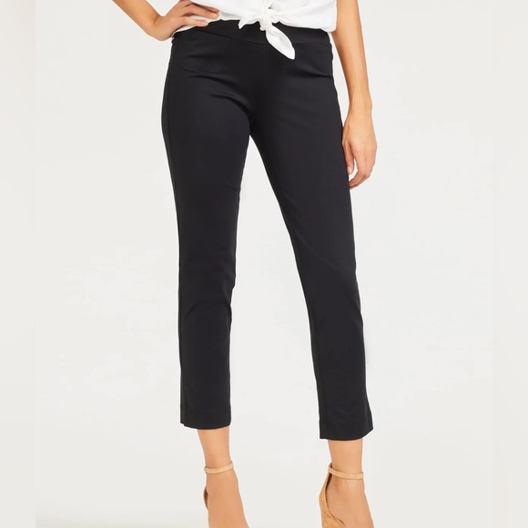 J. McLaughlin Newport Capri Pants Black Catalina Cloth Size Medium - Picture 1 of 13